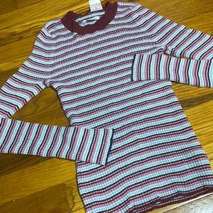 Ribbed American Eagle Long Sleeve Top